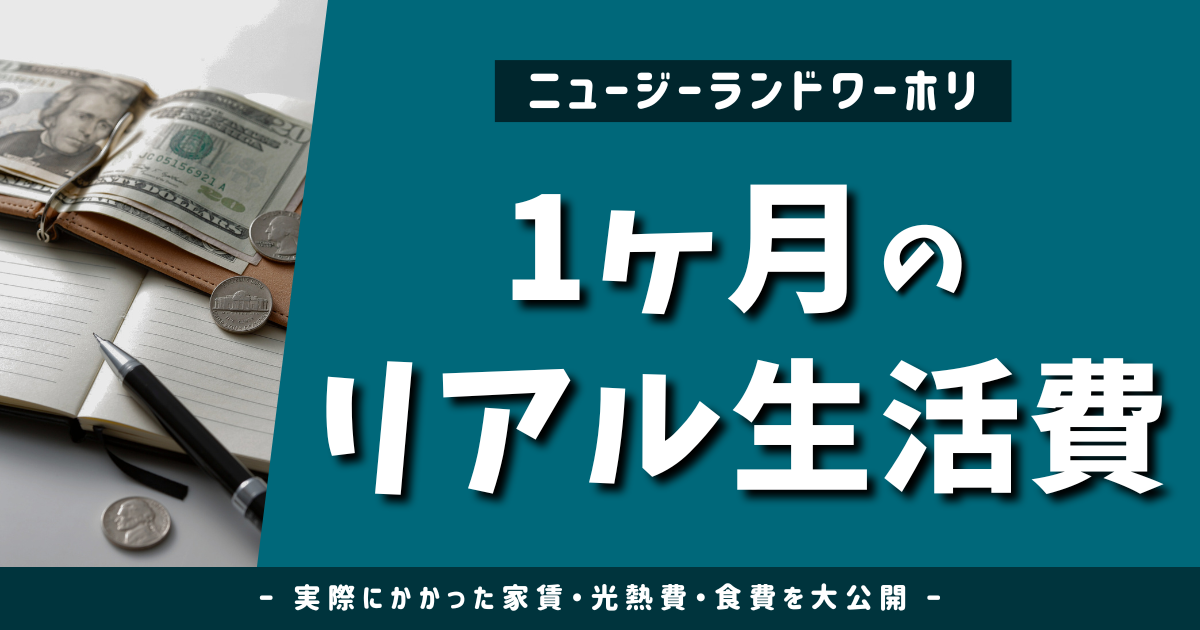 ニュージーランドで1ヶ月生活した時のリアルな生活費を大公開したブログのアイキャッチ画像